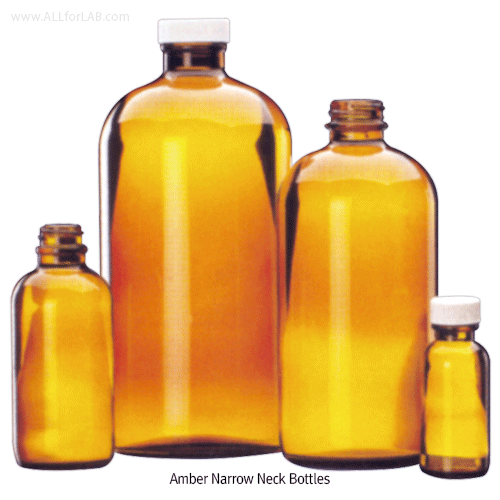WHEATON Amber Glass Narrow Neck Bottle