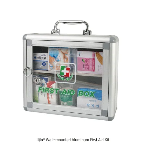 일진약품 Wall-mounted Aluminum First Aid KitWith 21 items(30×11×h26cm)