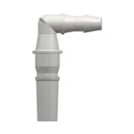 Male Luer to 200 Series Barb Elbow, 3/32` (2.4 mm) ID Tubing (May be used with separate rotating lock ring; FSLLR)