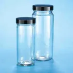 Thermo Fisher Scientific Kimble Clear Glass Straight-Sided Jars, Tall: Pulp/Vinyl Cap