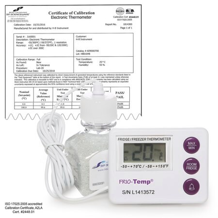 Merck SP Bel-Art(R) H-B Frio-Temp(R) Calibrated Dual Zone Electronic Verification Thermometer