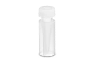 Waters Polypropylene 12 x 32 mm Screw Neck Vial, with Polyethylene Septumless Cap, 300 µL Volume, 100/pk