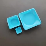 SuperMax Standard Weighing Dishes (PS), PS Blue, Antistatic