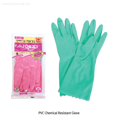 Daihan Science C&G PVC Chemical Resistant Glove, L330mmIdeal for Solvents & Chemicals, Green &