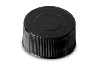 Waters 9 mm Solid Black Cap with PTFE/Silicone liner, 100/pk