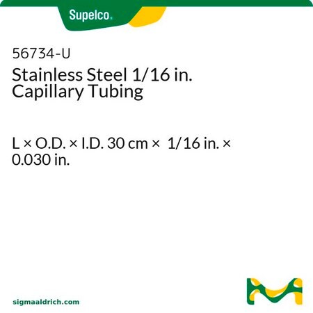 Merck 0.030IN ID SS TUBING, 1/16IN OD, 30CM