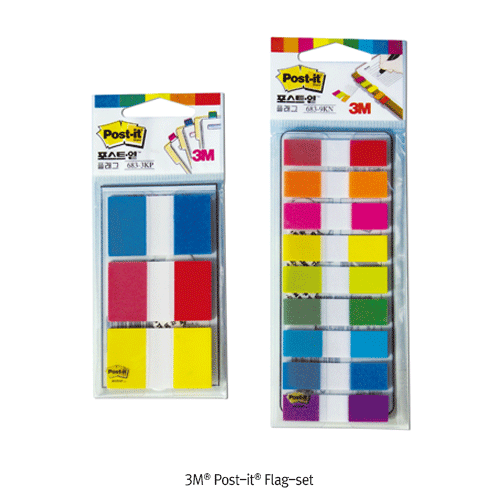 Daihan Science 3M Post-it Flag-set, 20sheet/Pad, 44×25mm 3Color/Pad, and 44×12mm 9Color/Pad<b