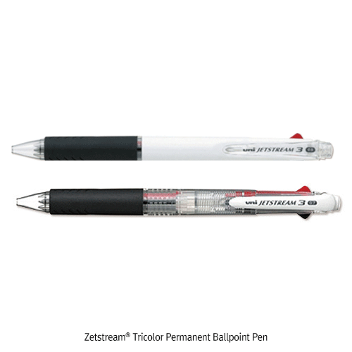 Daihan Science Zetstream Tricolor Permanent Ballpoint Pen, 0.5 & 0.7mm TipWith Hanging Hook, 3