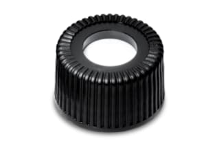 Waters 15 - 425 Black Screw Cap with Bonded PTFE/Silicone Septum 1000/pk