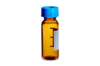Waters LCMS Certified Amber Glass 12 x 32 mm Screw Neck Vial, with Cap and PTFE/Silicone Septum, 2 mL Volume, 100/pk