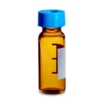 Waters LCMS Certified Amber Glass 12 x 32 mm Screw Neck Vial, with Cap and PTFE/Silicone Septum, 2 mL Volume, 100/pk