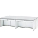 AS ONE Central Laboratory Bench White, with Drawer, Frame Type 1800 x 1200 x 800and others