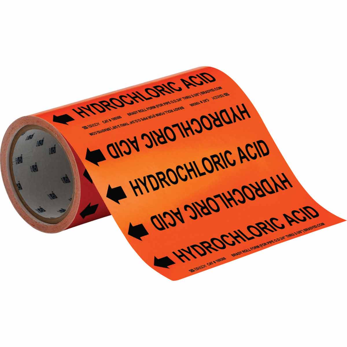 Brady HYDROCHLORIC ACID Roll Form Pipe Marker