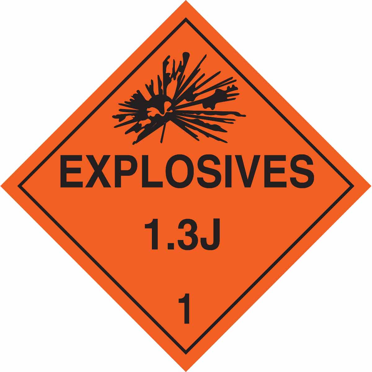 Brady Explosives 13J 1 Sign