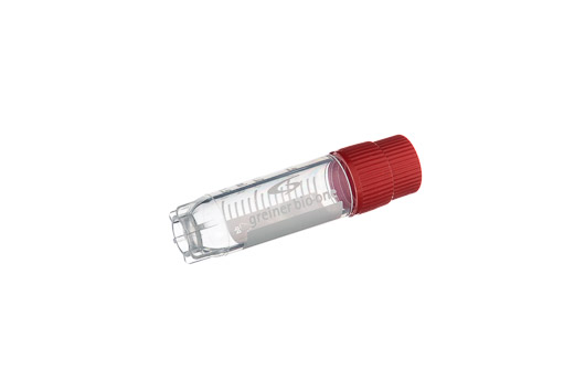 Greiner Bio One CRYO.S, 2 ML, PP, ROUND BOTTOM,EXTERNAL THREAD, RED SCREW CAP, WRITING AREA, STARFOOT, NATURAL, STERILE, 100 PCS./BAG