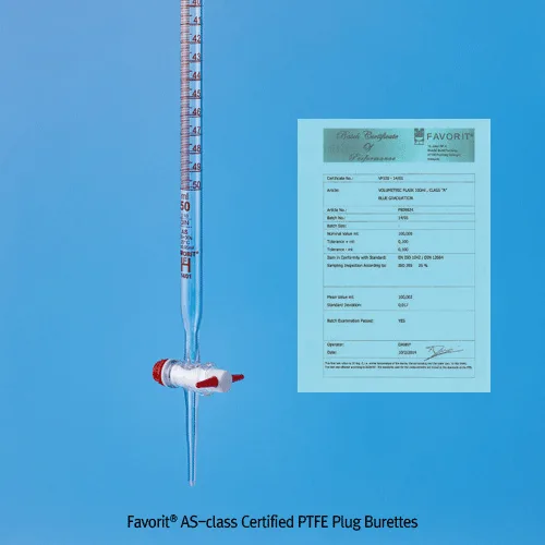 PLT AS-class Certified PTFE Plug Burette