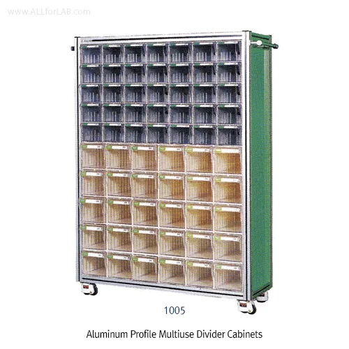 BRAIN Aluminum Profile Multiuse Divider CabinetWith Transparence Drawers & Caster