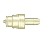 Spaulding Series Aseptic Disconnect Male Valved Connector, 600 Series Barb, 3/8" (9.5 mm) ID Tubing, Animal-Free PolySulfone