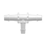 Tee Reduction Tube Fitting with 500 Series Barbs, 1/2` (12.7 mm) and 3/8` (9.5 mm) ID Tubing