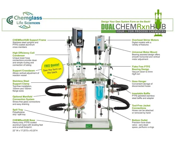 Small Scale Dual & Triple Jacketed Reactor, Bench-Top 자켓식 듀얼 & 트리플 소형 반응 시스템 1 L ,2L or 1L , 2L ,5L (선택형)