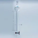 Chromatography Ball Column 크로마토그래피 컬럼, PTFE 콕크, LukeGL