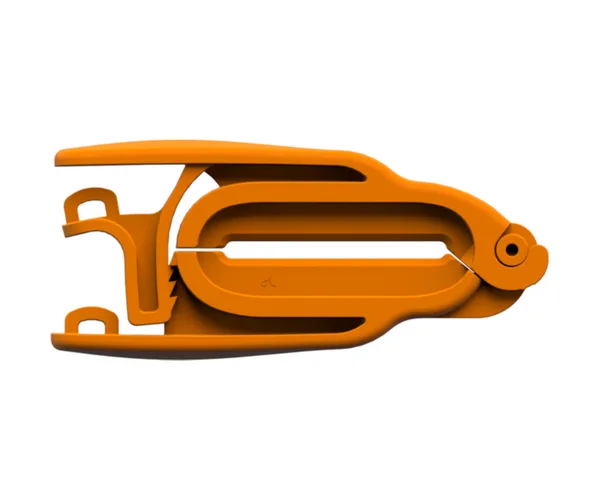 PharmaLok™ Tube Clamp, wall thickness 1/8” (3.2mm) to 1/4” (6.4mm), max OD 1” (25.4mm), Glass filled orange nylon