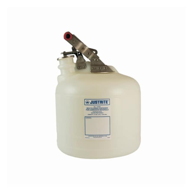 Thermo Fisher Scientific Nonmetallic Self-Close Corrosive Safety Containers, Fittings: Stainless steel; Capacity: 2.50 gal.(9.5L)