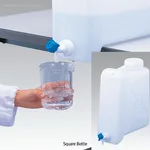 Daihan Science 10 & 20 Lit PE Max-discharge Square Bottle, with Wide Neck & Lever Stopcock<br>W