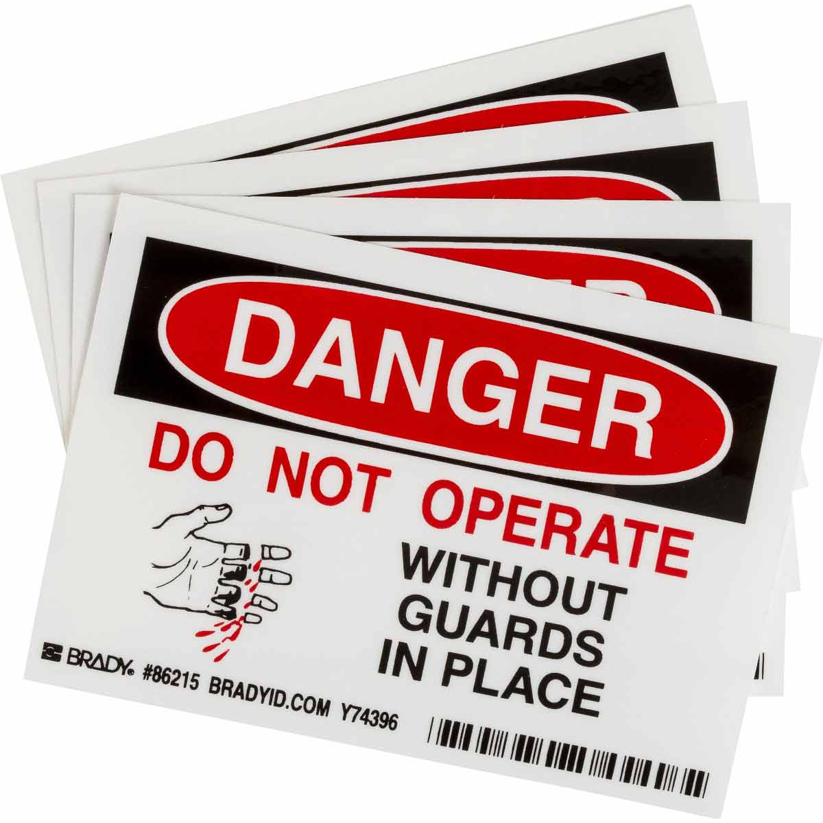 Brady DANGER Do Not Operate Without ut Guard Package 5