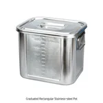 Daihan Science 7~24Lit Stainless-steel Graduated Rectangular Pot, with Lid & Handle<br>Anti-mag