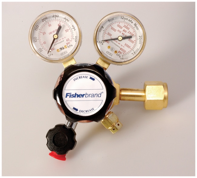 Thermo Fisher Scientific Multistage Gas Cylinder Regulators, For Argon, Nitrogen, Helium; Delivery P: 1-40 (0.006-0.27)psig; CGA: 580