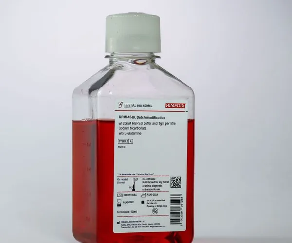 Himedia RPMI-1640, Dutch modification w/ 20mM HEPES buffer and 1gm per litre Sodium bicarbonate w/o L-Glutamine