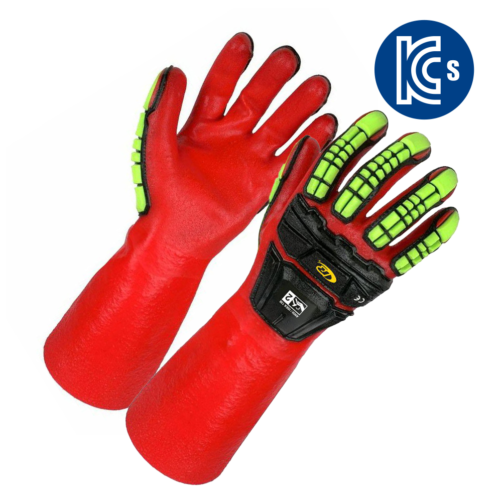 Ansell 링거스 R074/R075 방수 기능에 내화학성을 지닌 PVC 장갑,