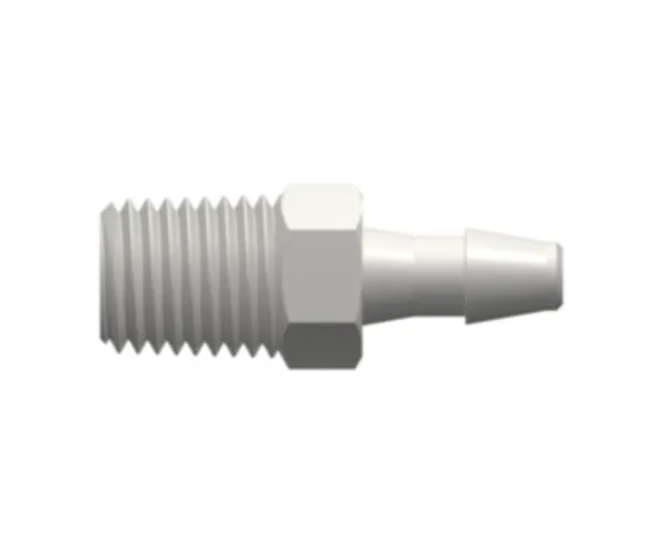 1/16-27 NPT Thread with 5/16` Hex to 200 Series Barb, 1/8` (3.2 mm) ID Tubing