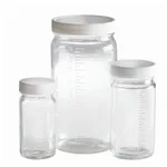 Thermo Fisher Scientific Graduated Glass Bottle Beakers with White Polypropylene PE Foam/PTFE Cap