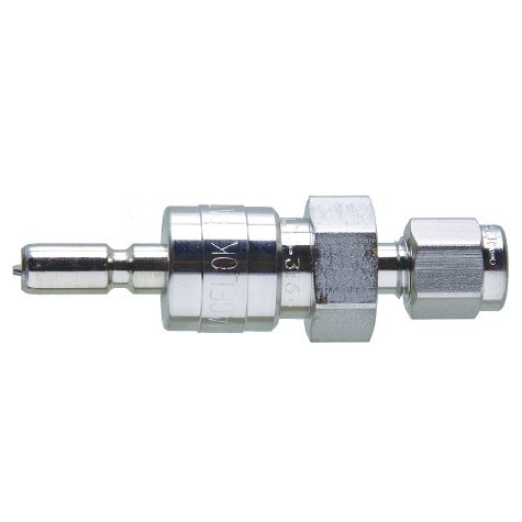 Restek Swagelok Fitting, Stainless Steel, 1/8in Male Quick Coupling w/o Shutoff, ea