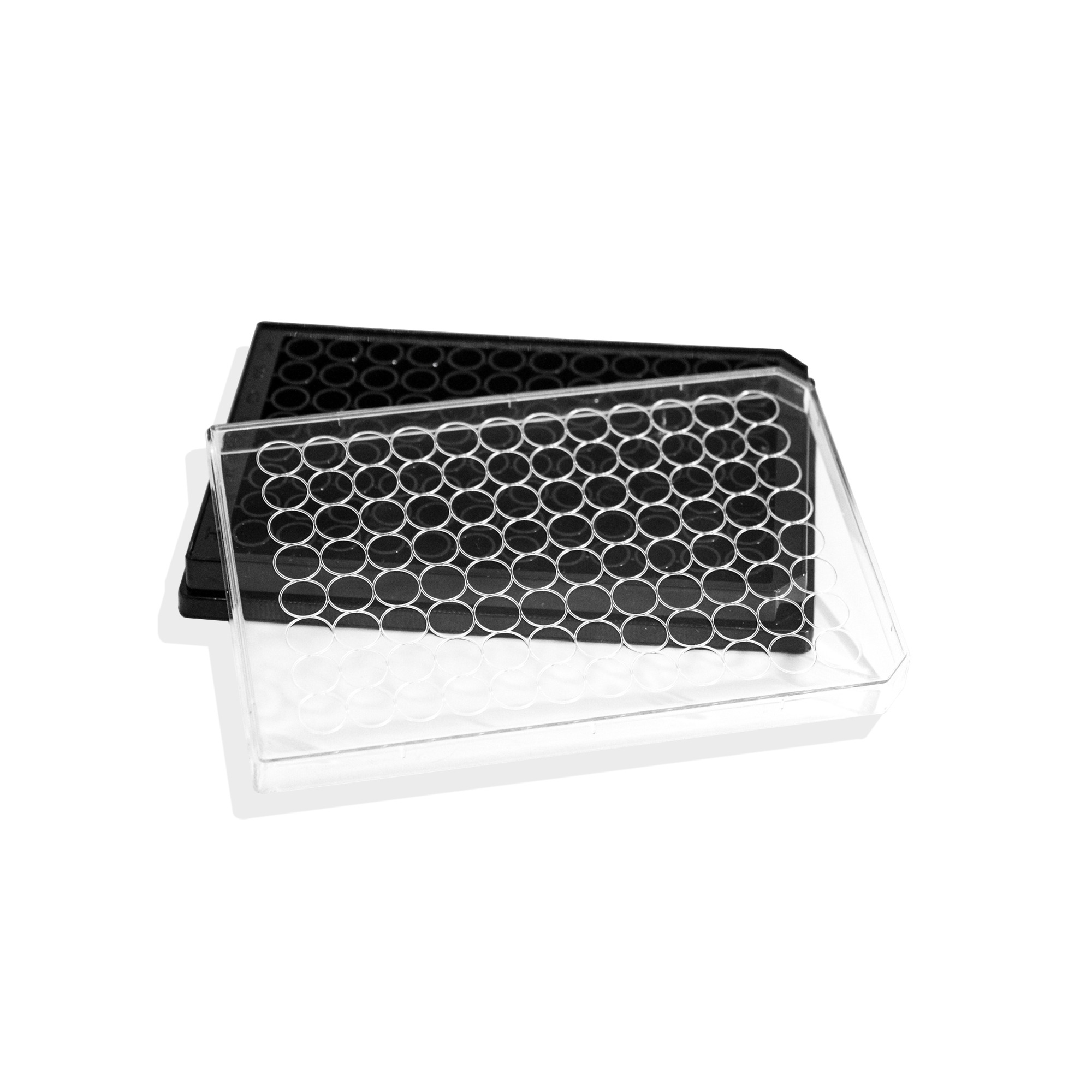 LABSELECT 96-Well Clear Bottom Black and White Plate