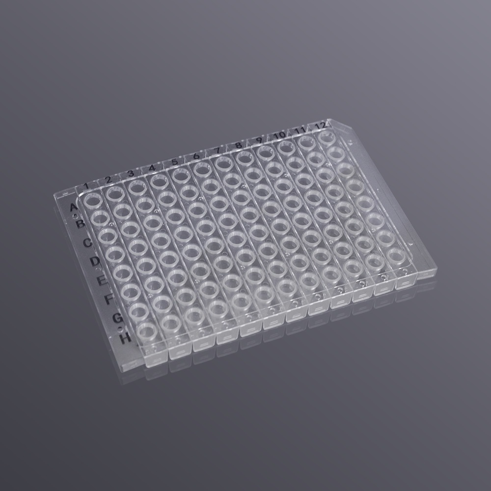 LABSELECT 96 well PCR plate, Semi-skirted, clear, segmented