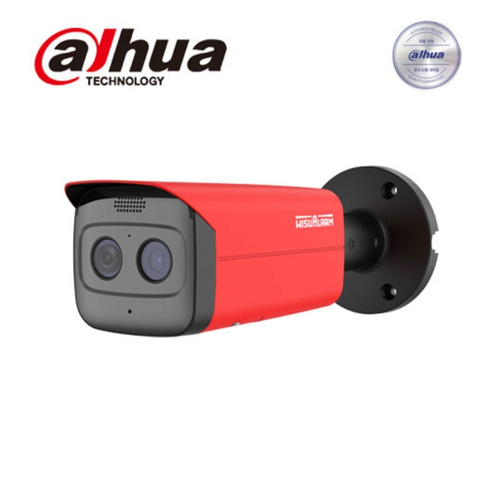Dahua Technology 다후아 듀얼열화상 IP Camera DTS-FT431LFP 실화상 4MP 열화상 120x90 화재검지거리 10m 온도표시 제공 마이크 스피커 내장 Red case