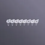 LABSELECT 8 Strip Tubes with attached cap, clear tubes