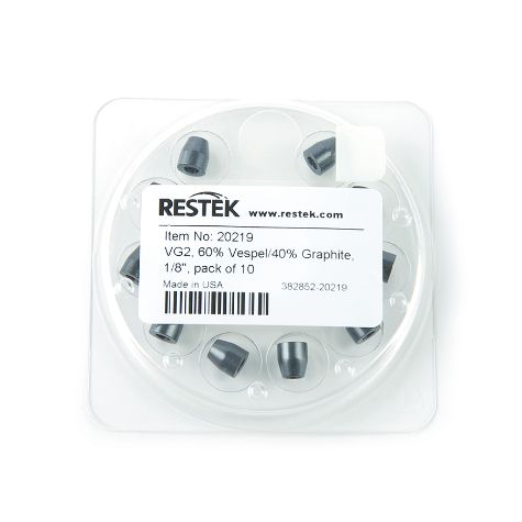 Restek Ferrule, Vespel/Graphite, VG2, 60% Vespel/40% Graphite 1/8in Pack of 10