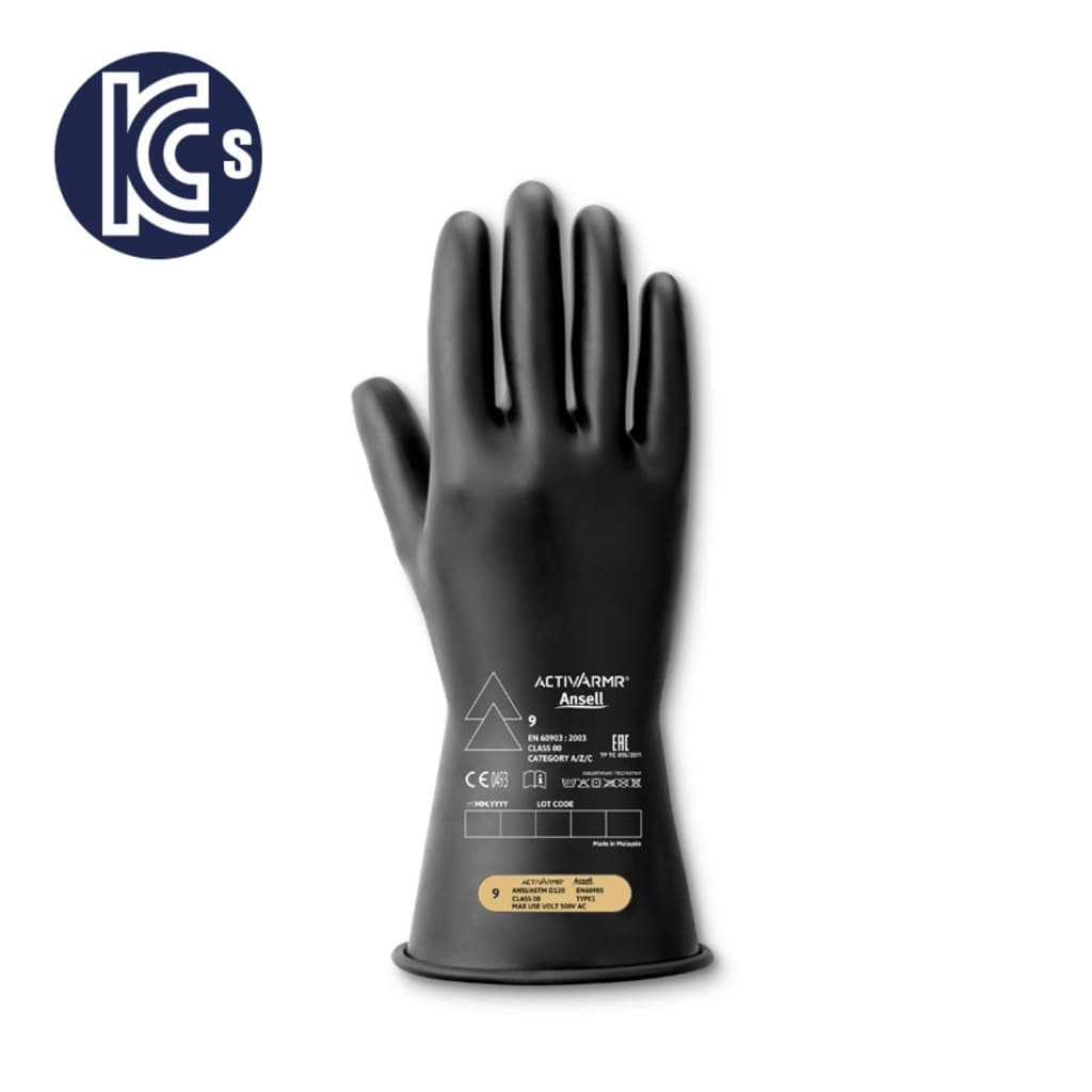 Ansell Ansell 엑티브아머 RIG0011B Class00 500V 전압 전기 천연고무 절연장갑