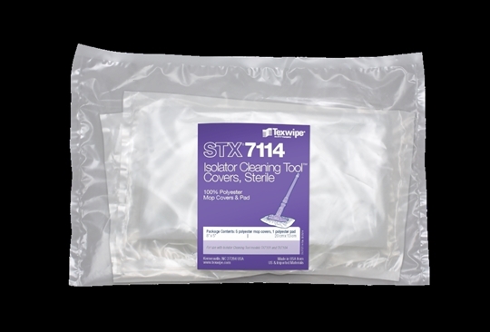 Texwipe Mini AlphaMop / Isolator Cleaning Tool STX7114 Polyester Mop Covers, Sterile
