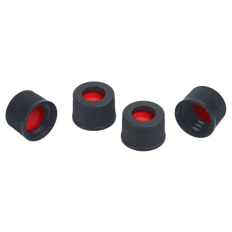 Restek Vial Cap & Septa, 10-425 Black Cap PTFE/Silicone/PTFE Septa, Pack of 1000