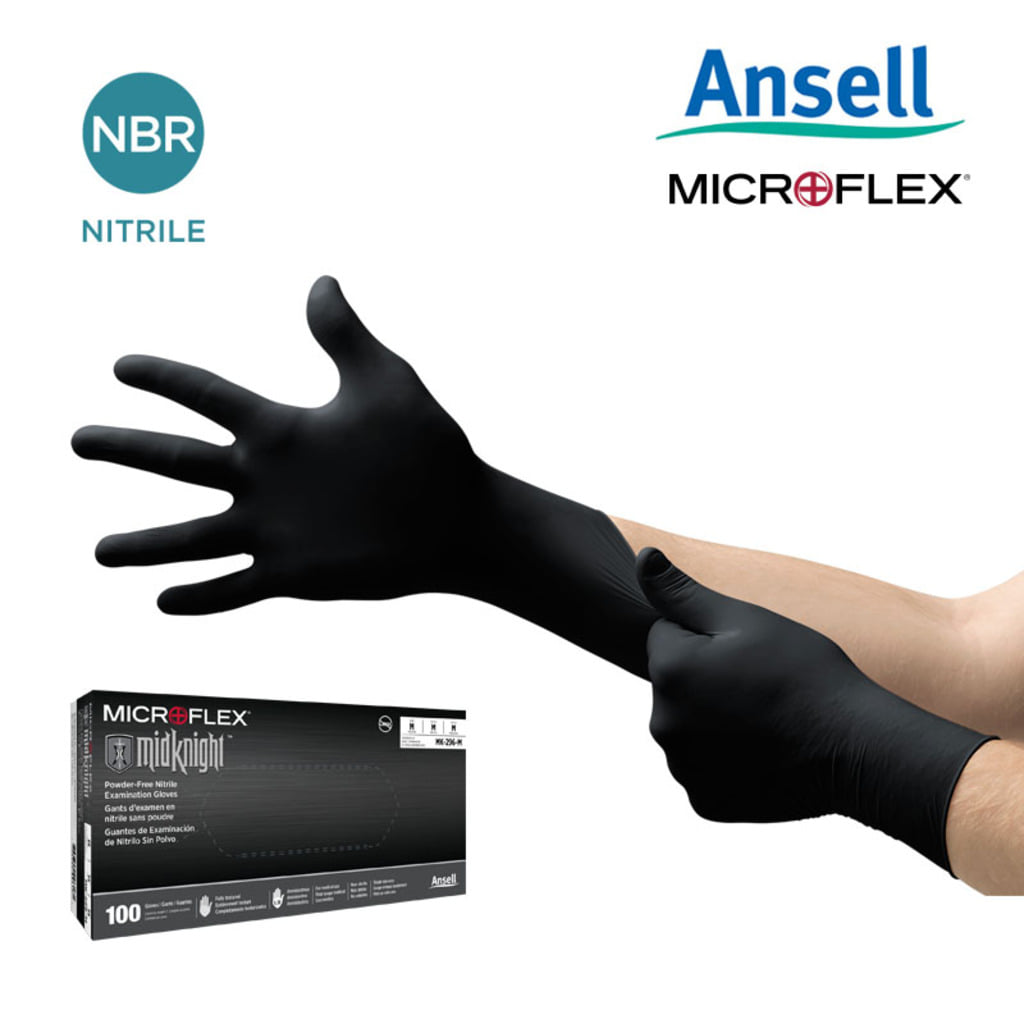 Ansell Ansell MicroFlex 미드나이트 MK-296 (1pack 100ea) 세차 정비용 블랙 니트릴장갑
