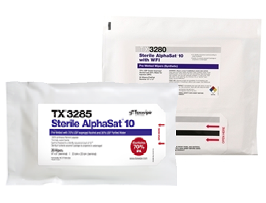 Texwipe ALPHASAT WITH VECTRA ALPHA 10 PRE-WETTED CLEANROOM WIPERS, STERILE
