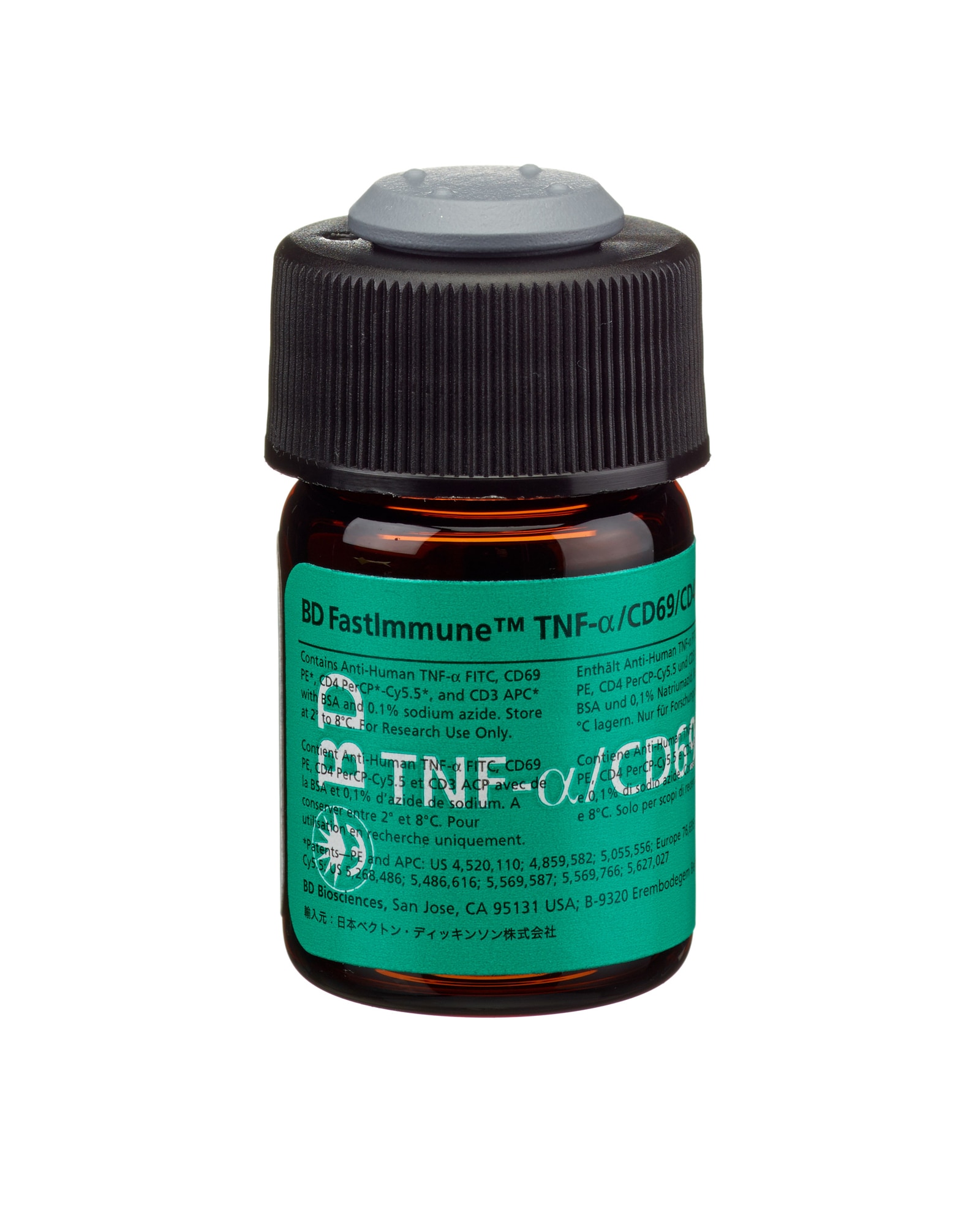 BD Antibody Cocktail (TNF-α FITC, CD69 PE, CD4 PerCP-Cy5.5, CD3 APC)