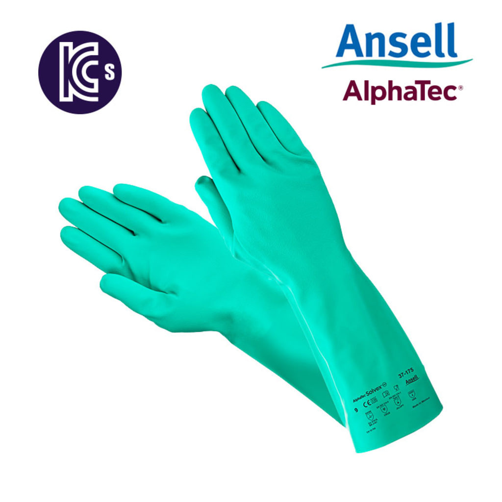 Ansell Ansell 알파텍 솔벡스 37-175 니트릴 내화학장갑 화학물질 세척 실험실