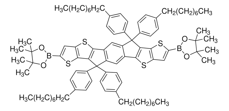 Merck 6,12-Dihydro-6,6,12,12-tetrakis(4-octylphenyl)-2,8-bis(4,4,5,5-tetramethyl-1,3,2-dioxaborolan-2-yl)dithieno[2,3-d:2',3'-d']-s-indaceno[1,2-b:5,6-b']dithiophene