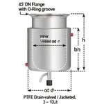 Daihan Science 3~10Lit Stainless-steel Drain Valved·Jacketed Reaction Vessel, Round Bottom, 45°